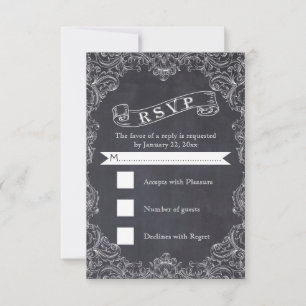 Vintage frame e chalkboard casamento RSVP