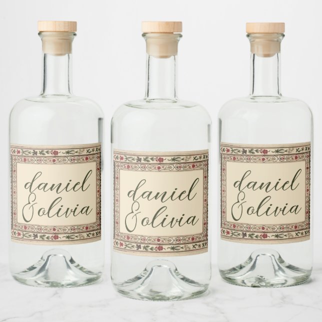 Vintage Frame Ethnic Motif Wedding (Garrafas)