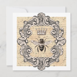 Vintage Frame Queen Bee on Sheet Music Flat Card