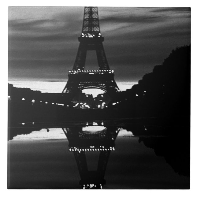 Vintage França Paris Reflexão torre Eiffel (Frente)