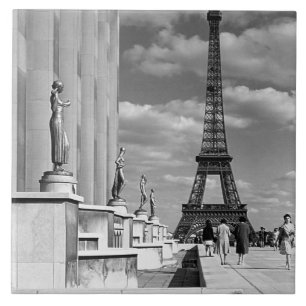 Vintage França Paris torre Eiffel Chaillot Palace