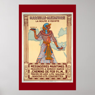 Vintage France ao poster de viagens de Egipto