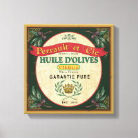 Vintage francês olha a Canvas do rótulo de azeite