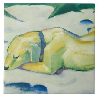 Vintage Franz Marc Dog deitado na neve