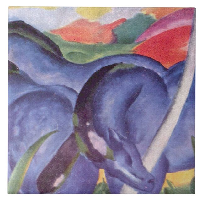 Vintage Franz Marc Os Grandes Cavalos Azuis (Frente)