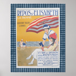 Vintage French Beach Poster de viagens