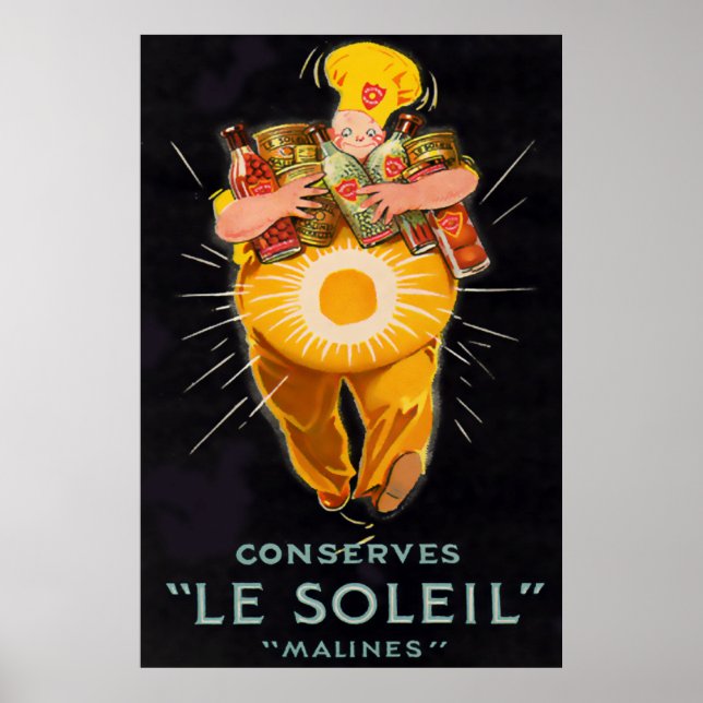 Vintage French Chef Impressão Poster (Frente)