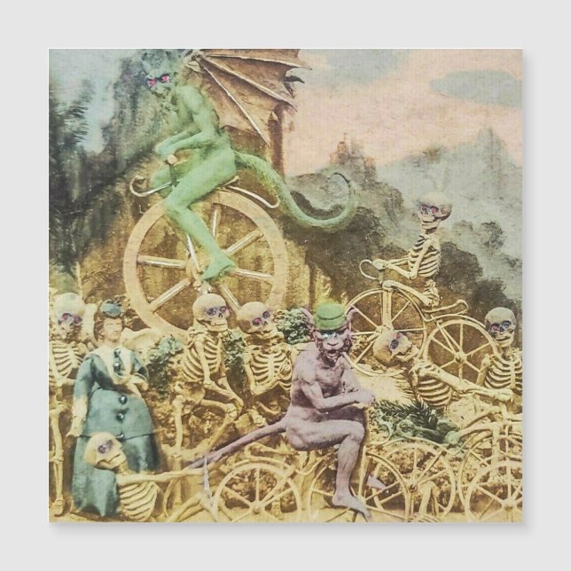 Vintage French Diableries Course De Velocipedes (Frente)