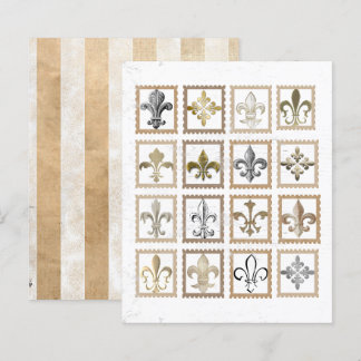 Vintage French Fleur de Lis Stamps