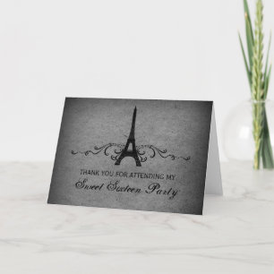 Vintage French Flourish Sweet 16 Cartões de agrade
