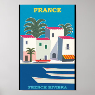 Vintage French Riveria Poster de viagens