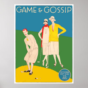 Vintage Game E Gossip Golf Impressão