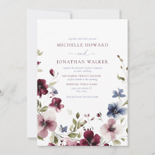 Vintage Garden Floral Wedation Convite