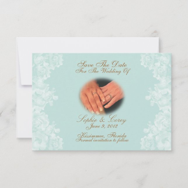 Vintage Gardenia Salve O Cartão De Convite De Data (Frente)