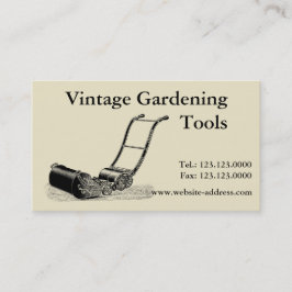 Vintage Gardening Tools Lawn Mower Cartão de visit