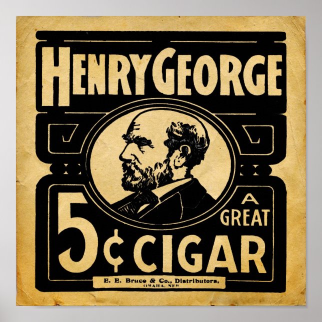 Vintage George Henry 5 Cent Cigar Impressão (Frente)