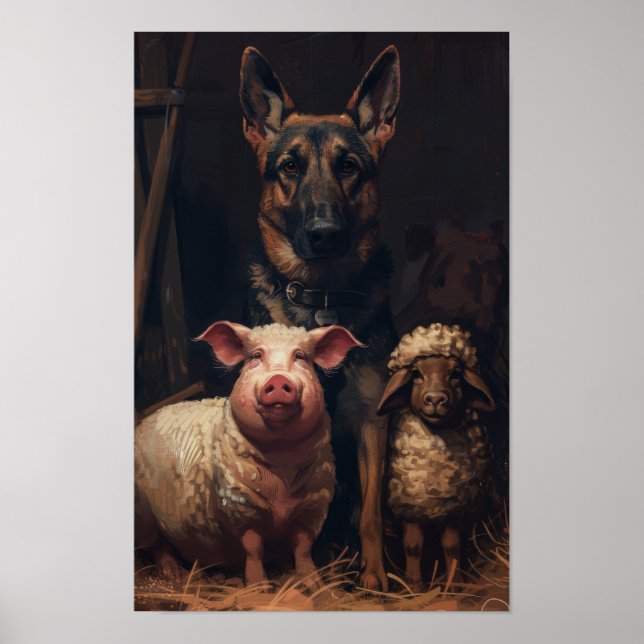 Vintage George Orwell Poster Impressão - 1984 Lite (Frente)