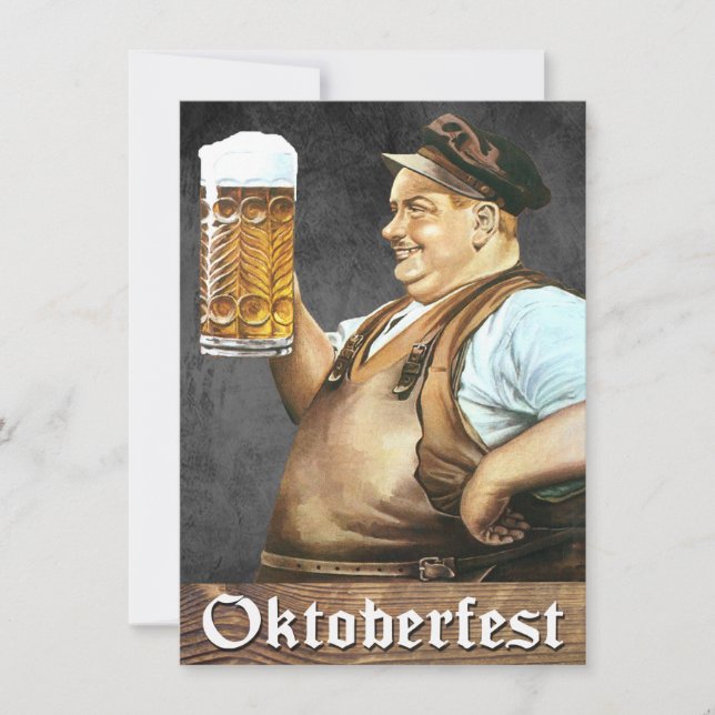 Vintage German Oktoberfest Convite (Frente)