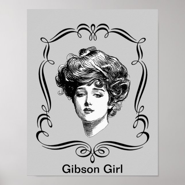 Vintage Gibson Girl Art Poster (Frente)