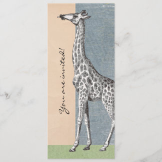 Vintage Girafa e Okapi - Convites