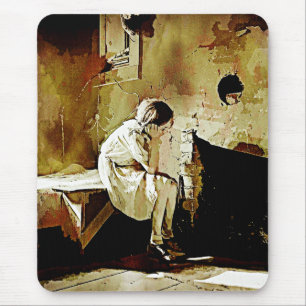 Vintage Girl por Lareira Mouse Pad