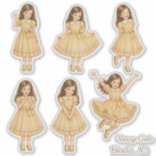 Vintage Girls - Brenda - n°1 Folha de Adesivos