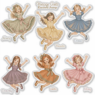 Vintage Girls: Coleção de Adesivos de Salto Animad