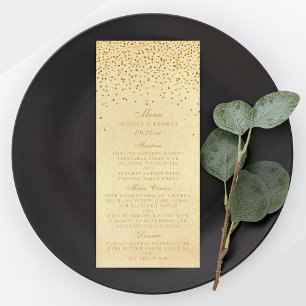 Vintage Glam Dourado Confetti Menu Casamento