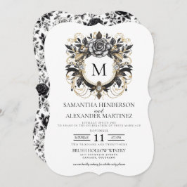 Vintage Glam Floral Casamento Convite