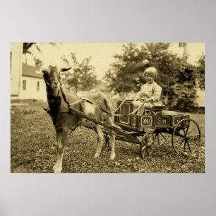 Vintage - "Goat Cart" - Impressão