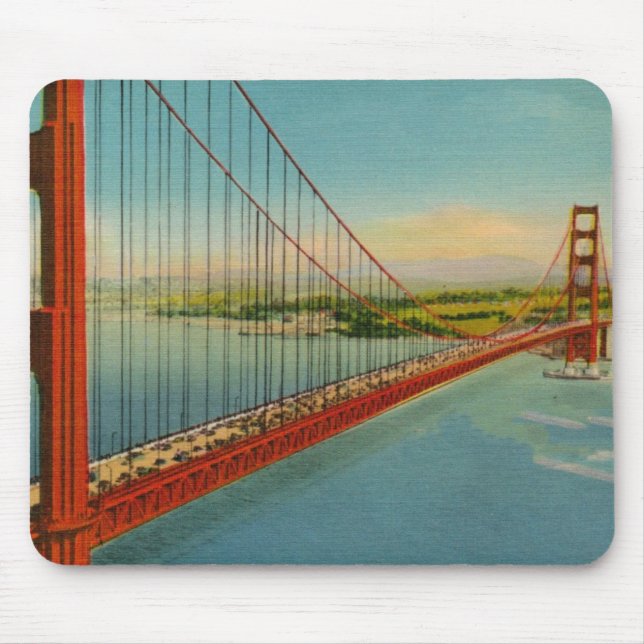 Vintage golden gate bridge Mousepad (Frente)