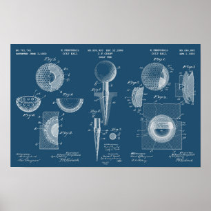 Vintage Golf Patent Poster 1 Cyanógrafo