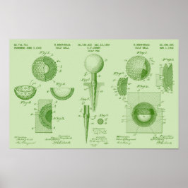 Vintage Golf Patente Poster 1 Verde Fresco