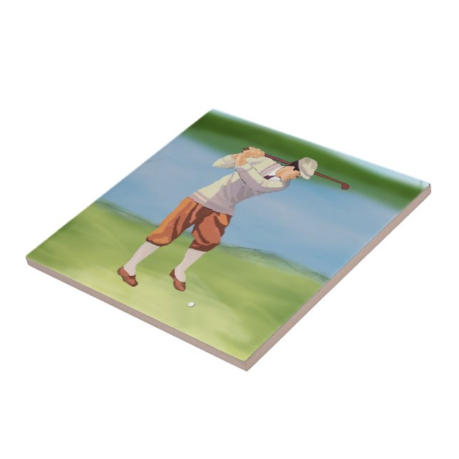 Vintage Golfer pelo Riverbank (Lateral)