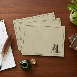 Vintage Gothic Black Toile Tan Wedding