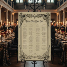 Vintage Gothic Black Toile Tan Wedding Seating