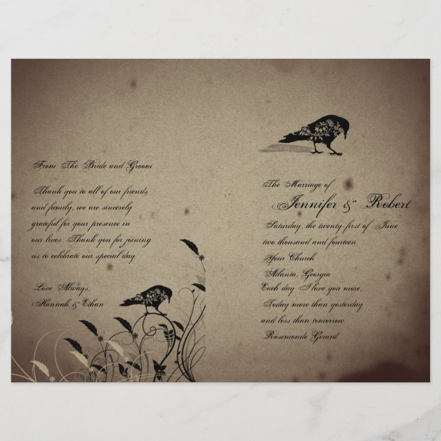 Vintage Gothic House Wedding Program (Frente)