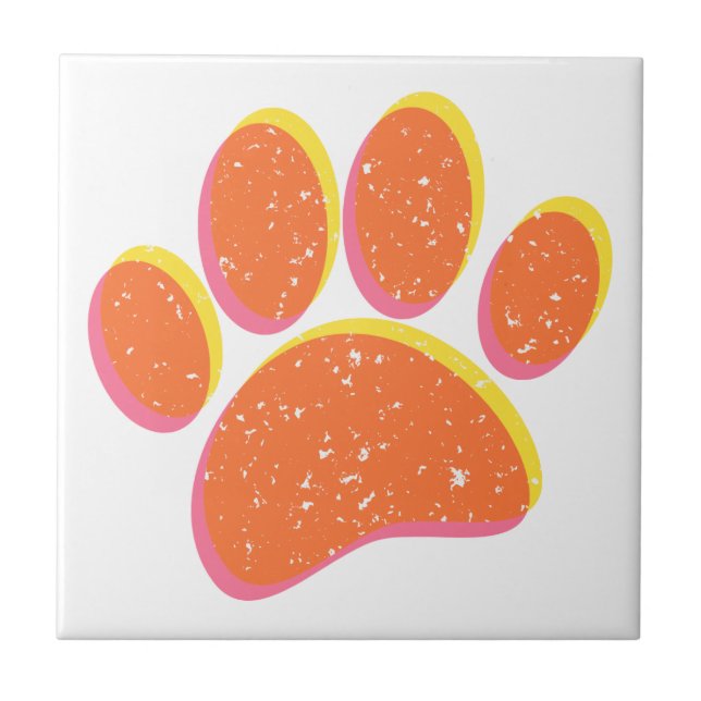 Vintage Grainy Dog Pawprint (Frente)