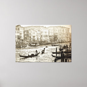 VINTAGE GRAND CANAL Stretch Canvas Art