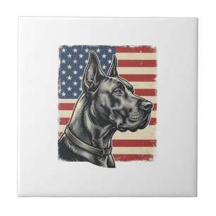 Vintage Great Dane Bandeira Patriótica Vector Desi