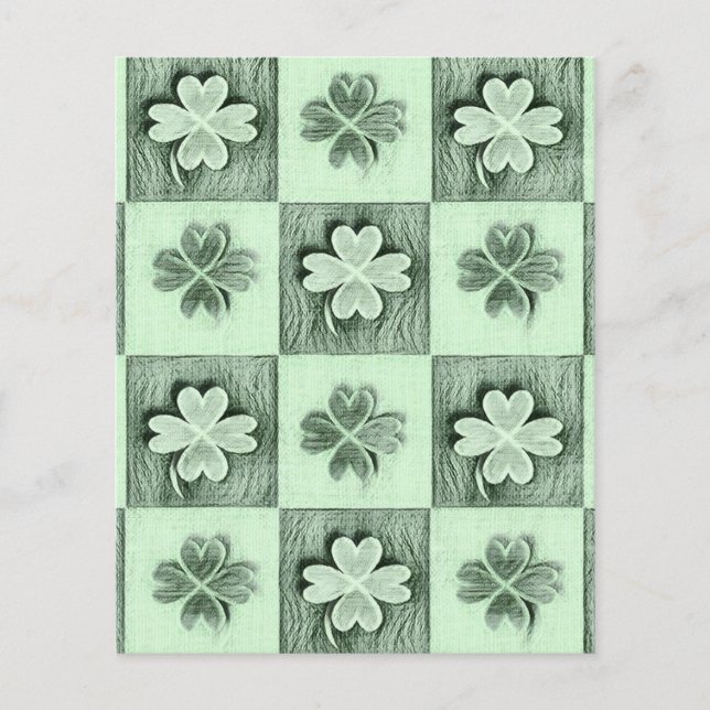 Vintage Green Rua Folhas de papel Patrick shamrock (Frente)