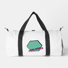 Vintage Greenish Hexagon com Texto em Círculo Rosa