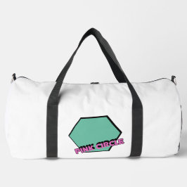 Vintage Greenish Hexagon com Texto em Círculo Rosa