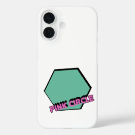 Vintage Greenish Hexagon com Texto em Círculo Rosa