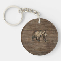 Vintage Grizzly Bear Acrylic Chaveiro