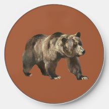 Vintage Grizzly Bear Sienna Wireless Charger