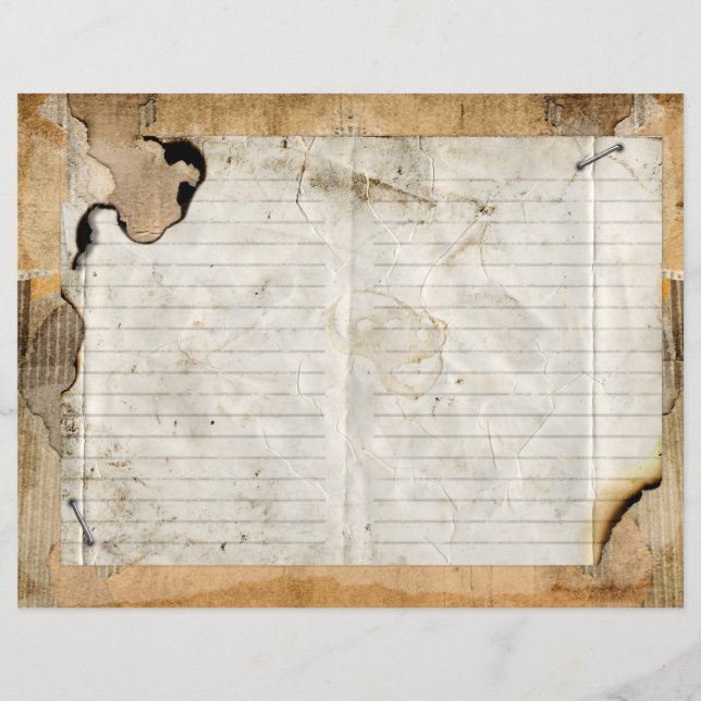 Vintage Grunge Burted Edge Scrapbook Paper (Frente)