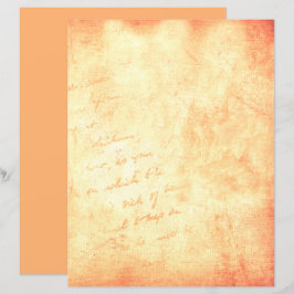 Vintage Grunge Peach Orange Script Texture