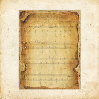 Vintage Grungy Mozart Music Scrapbook Paper