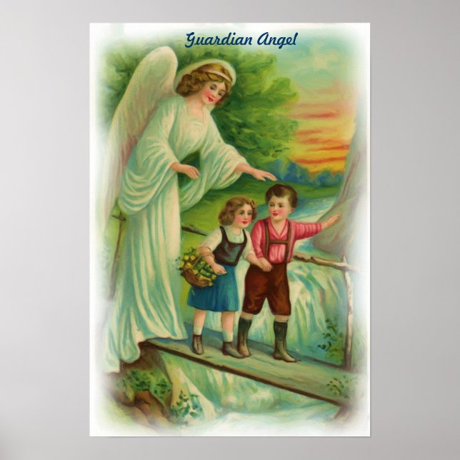 Vintage Guardian Angel Poster (Frente)
